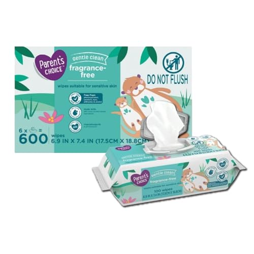 Image of Parents Choice Fragrance Free Baby Wipes, 600 Count ~ White ~ Pack OF 1