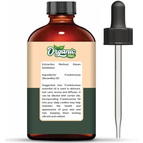 Image of Organic Zing Frankincense Oil 118 ml (3.99 fl oz) - Steam Distilled Boswellia Resin Aromatic for Meditation Diffusion, Skincare Blends & Natural Perfumery