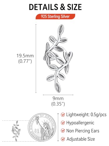 FaithHeart Ear Cuff Earrings for Women Non Piercing Lightweight Sterling Silver Ear Cuff for Non Pierced Ears Hypoallergenic Fake Earrings with Gift Box4