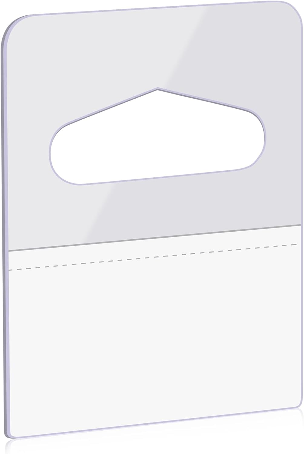 Helonge Plastic Hanging Tabs, 200 Pcs, 41mm x 33mm, Clear, Hook Compatible, Ideal for Retail Displays & Organizing Supplies