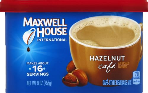 Miniatura 2 de Maxwell House International Hazelnut Café-Style - Mezcla de bebidas de café instantáneo bote de 9 onzas