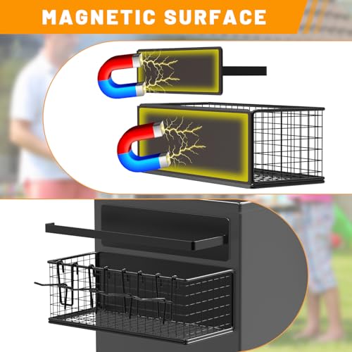 Image of 1 Pack Magnetic Storage Bin with Paper Towel Holder for Traeger Smoker Grills, Compatible with Ironwood 885, Pro Series 34,22, Pro D2 575, Pro 780, Ironwood 650, Pit boss and Z-Grills