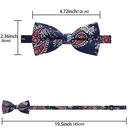 Image of AUSKY 8 PACKS Elegant Adjustable Pre-tied Bow Ties for Men Boys (1&4&5&6&8 Pack for option)