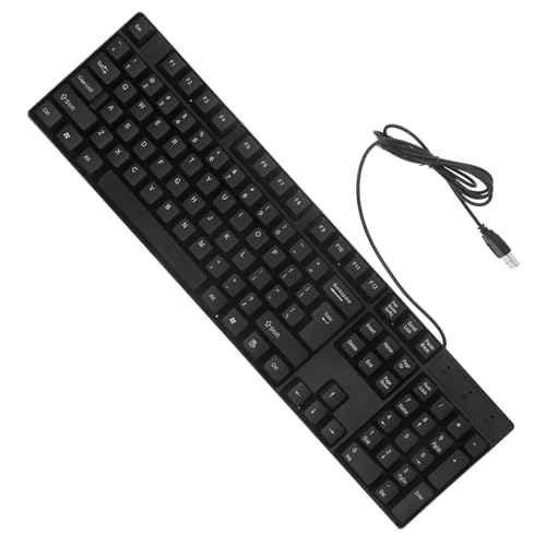 TOBBOMEY Teclado USB con Cable para Oficina y Gaming Plug and Play Diseño Compacto y Resistente para Pc y Portátil