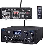 Pyle Dual Channel Bluetooth Hi-Fi Stereo Amplifier 300W, Mini Home Theatre Receiver Amp with MP3, USB, SD, AUX, RCA, MIC, FM, Reverb, Delay, Wireless Bluetooth Audio System