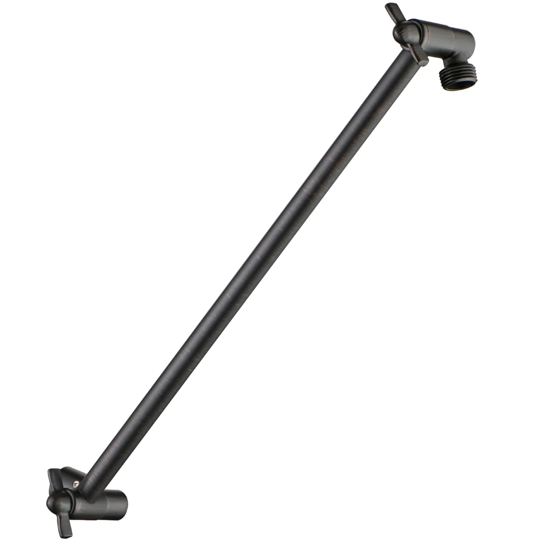 BRIGHT SHOWERS Solid Brass Shower Head Extension Arm, 15 Inch Adjustable