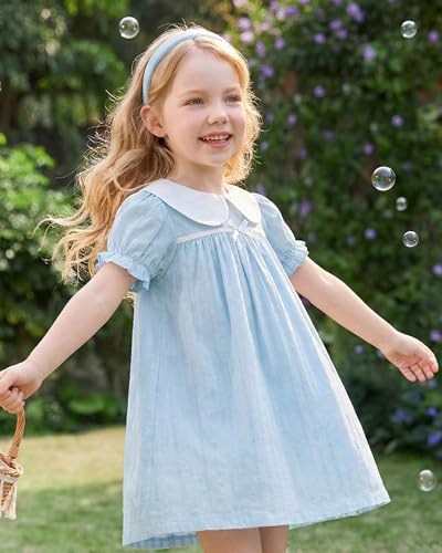 Image of Kucnuzki Baby Girl Clothes Cute Spring Summer Sun Dresses Toddler Casual Puff Sleeve Floral Dress Girls Summer Outfits