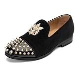 Meijiana Boys Dress Shoes - Fashion Velvet Pull-On with Buckle - Casual Low-Heels for Toddlers - Black Wedding Shoes - Rubber Sole Boys Shoes for Party and Formal Events, Black-01, 1 US