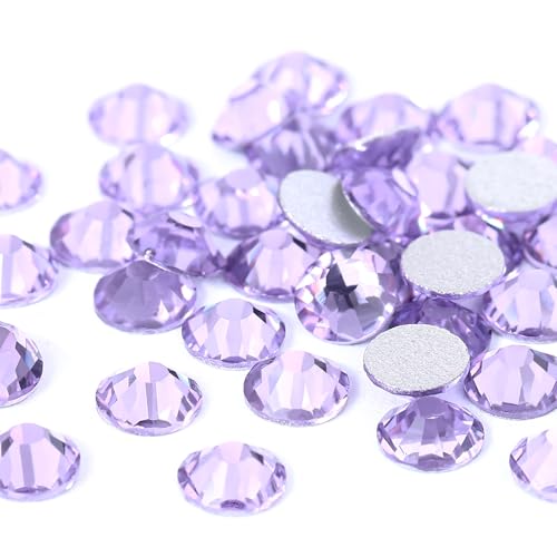 Image of Novani Crystal Rhinestones, Flatback Loose Gemstones 1440pcs Glass Rhinestones for Clothes Shoes Crafts Makeup Nail Art and DIY Decorations(SS16, Lavender)