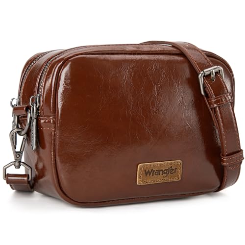 Wrangler Crossbody Bags for Women Shoulder Handbag with Dual Zipper Design