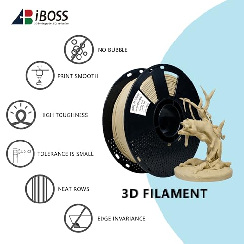 Image of iBOSS Matte PLA+ 3D Printer Filament 1.75mm, Matte Surface & Low Warping Filament 1kg Spool (2.2 lbs), Accuracy + /- 0.02 mm, Fit Most FDM Printers (Matte Light Brown)