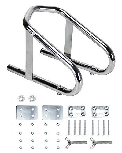 Extreme Max 5001.5763 Deluxe Chrome Motorcycle Wheel Chock - 5.5" Wide