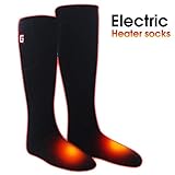 Electric Heated Socks Hiking Scoks Foot Warmers for Chronically Cold Feet Ideal Christmas Gift 2.4V (Black)