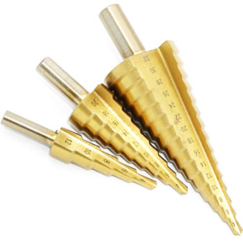 ULTECHVO 3 peças de ponta de cone de passo de aço de alta velocidade, cabo triangular métrico de tit