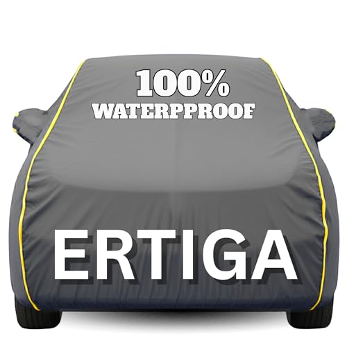 Image of Waterproof Car Body Cover - 100% Water Proof Custom Fit New Car Covers, Outdoor Full Protecting Cover for Ertiga (All Models) with Free Storage Bag - UV, Rain & Dust, All Weather Protection