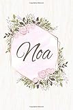  Noa: Personalized Name Floral Blank Lined Journal For Girls And Women