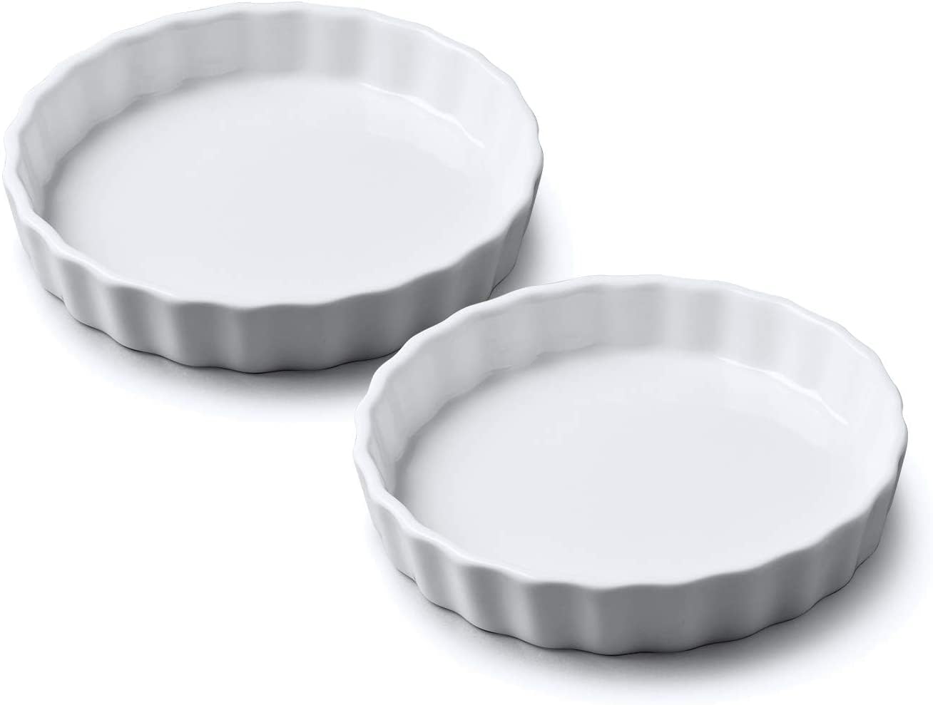 Wm Bartleet & Sons 1750 White Wm Bartleet & Sons Round Flan Dish Set Of 2, 11Cm Porcelain Oven Safe Dishes