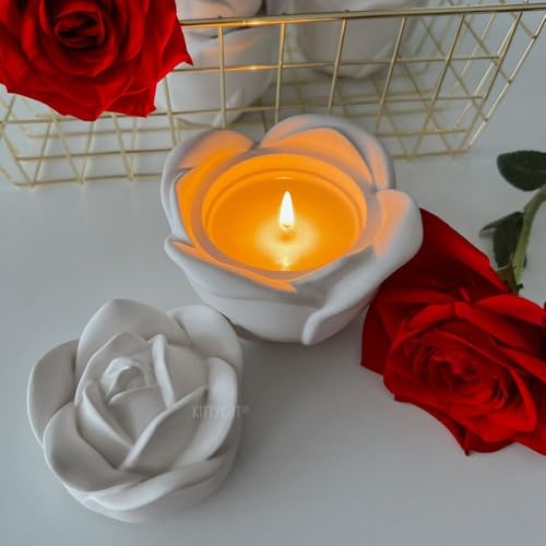 Image of Kitty Cat Aesthetic Soy Wax Scented Candles | Reusable Concrete Sea Shell Jars | Vanilla Aroma | 12+ Hours Burn Time | Perfect Home Decor for Bedroom, Office & Hostel (Eternal Bloom Candle)