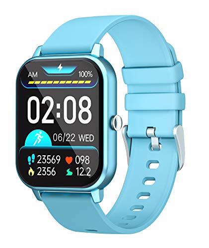 Smart Watch for Men 1.69'', GJT Smartwatch with Call and Message Notification, Fitness Watch with Heart Rate Pedometer Sleep Monitor, Waterproof Full Touch Watch for Android iOS Phones (Blue) Smart Watch for Men 1.69'', GJT Smartwatch with Call and Message Notification, Fitness Watch with Heart Rate Pedometer Sleep Monitor, Waterproof Full Touch Watch for Android iOS Phones (Blue)