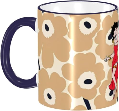 おしゃれ マグカップ 330ml かわいい ベティ ブープ マグ コーヒーカップ 陶器 セラミック mug カップ 大容量 耐熱 耐冷 電子レンジ対応 コップ 人気 誕生日 母の日 父の日 友人 プレゼント MGZ4234 ネイビーブルー