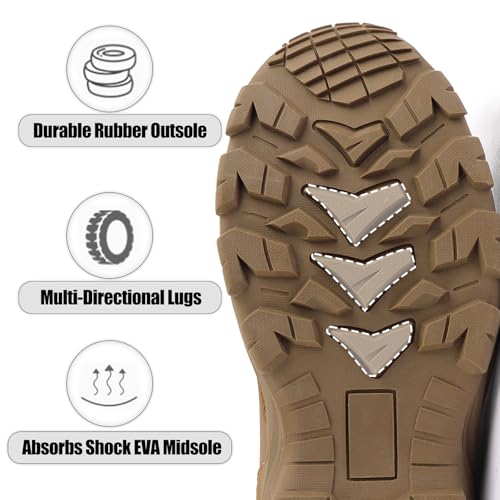 Image of Lightweight Tactical Military Boots for Men Comfortable Breathable Durable YKK Side Zipper Anti-Slip Police Combat Duty Boots