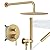 BESy Shower System with 10 Inch Round Rain Shower Head and Handheld Wall Mounted, High Pressure Rainfall Shower Faucet Fixture Combo Set with 2 in 1 Handheld Showerhead for Bathroom, Brushed Gold