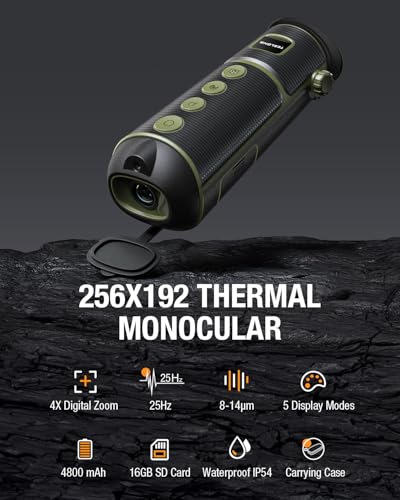Teslong Thermal Monocular, 256x192 Thermal Imaging Monocular Handheld Infrared Scope, Weather-Resistant Vision Short Range for Hunting, Outdoor Camping, Travel - Thumbnail 2