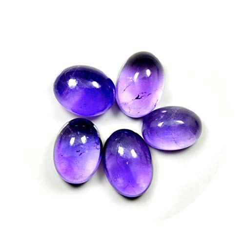 天然認定アメジスト宝石合計15-35カラット5個ロットKatelaオーバルカボション型-B0BXS5M3MRNAMZ