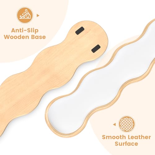 iCasso White Keyboard Wrist Rest,2in1 Wooden Ergonomic Gel Wrist Rest for Computer Keyboard and Mouse,Anti-Slip Base Easy Typing Pain Relief Mouse and Keyboard Pad for Work (White)