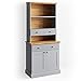 Produktbild Vicco Küchenregal Cambridge 80 cm Vitrine Buffet Küchenregal Landhaus Eiche (Grau/Eiche)