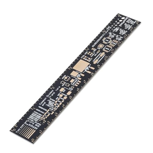 基板定規 多機能 PCBルーラー エンジニア向け 精密スケール プリント基板設計 修理 電子工作 回路基板開発用 (15CM)