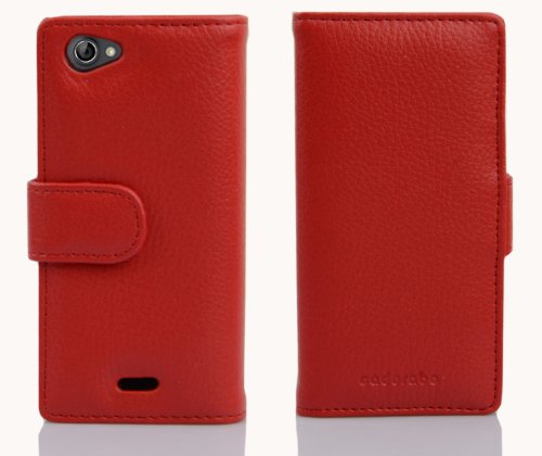 Cadorabo Custodia Libro per Sony Xperia J in ROSSO...