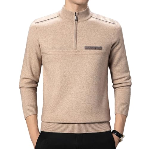 Suéter de punto informal para hombre jersey de cuello alto cálido de otoño e invierno