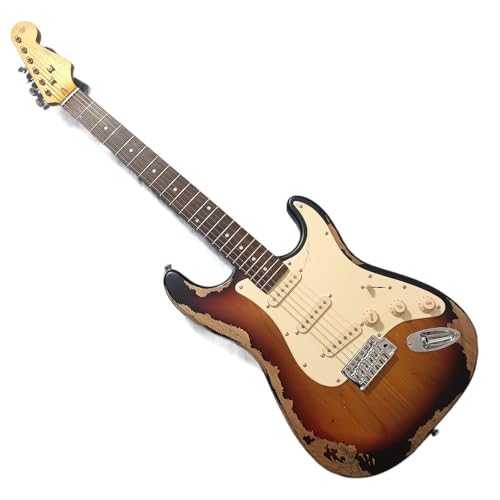 Guitare électrique manche érable imprimé tigre avec son élevé et robuste