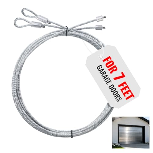 Ciltlurk 2PCS Garage Door Cables for 7 ft Door 8.5 Ft Heavy Duty Wire Replacement for Torsion Spring Systems Rust Resistant Garage Door Repair Kit