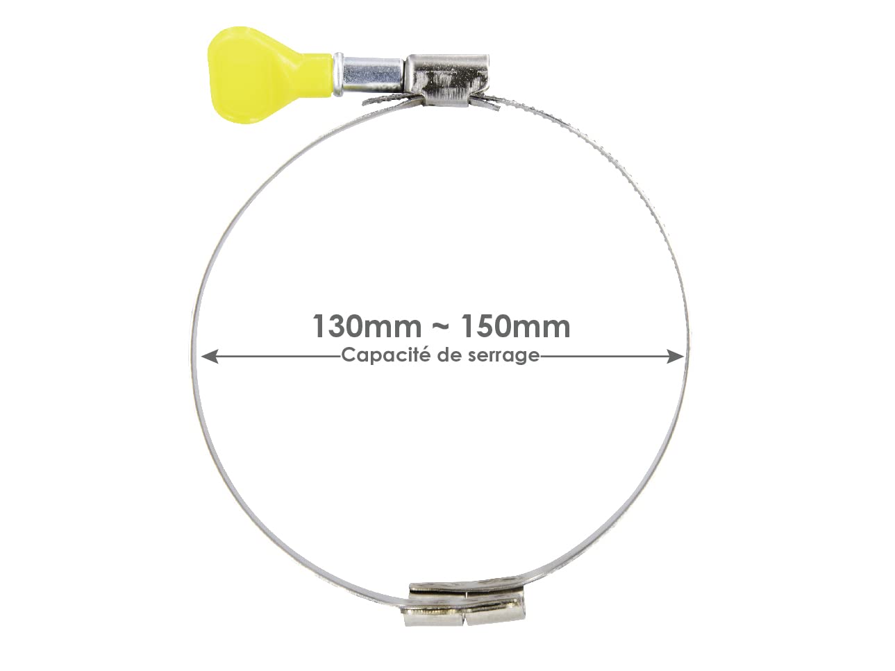 DUST COMMANDER KBHC150R spiral hose clamp, set of 4, 150 mm, clockwise, right, stainless steel, Yellow, 150mm - Image 3