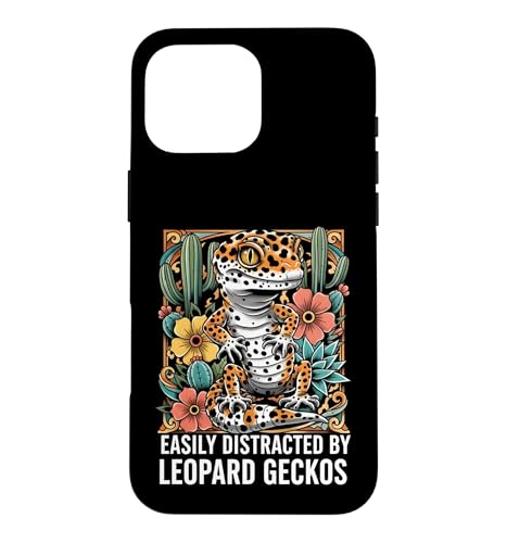 ������ Easy Distracted By Leopard Geckos ���킢�� ���f�B�[�X �y�b�g z �X�}�z�P�[�X iPhone 16 Pro Max �p