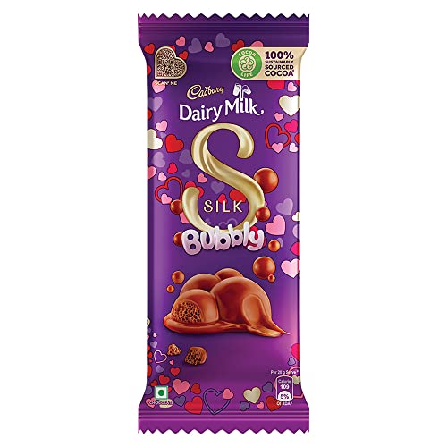 Image of Cadbury Dairy Milk Silk Bubbly Valentine Chocolate Bar, 120 gram