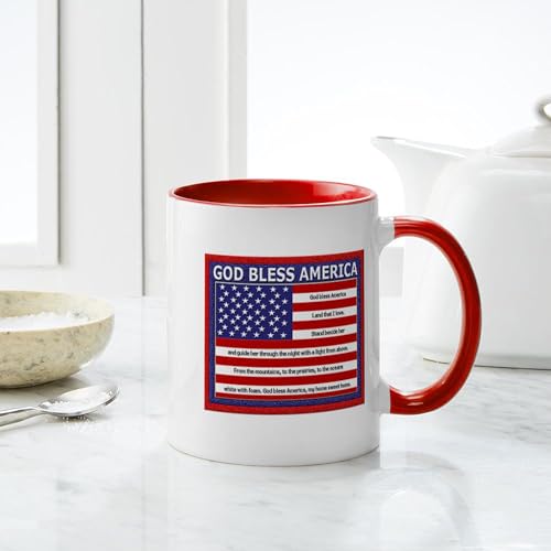 Taza de cerámica God Bless America 11 oz miniatura 6