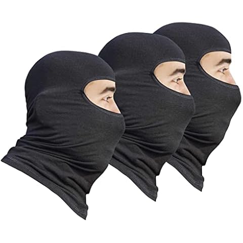 (1/2/3 Pack) Balaclava Face Mask- Coolmax Highly Breathable for Biking, Cycling, Skiing & Outdoor Sports for Men/Women- Black ((Pack of 3) Black) Cover