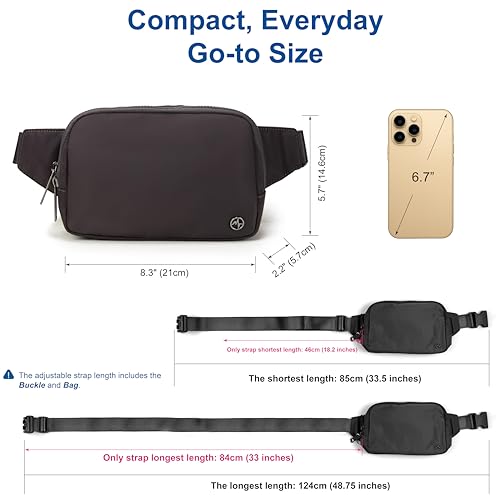 Image of Pander Belt Bag Large 2L, Nylon Fanny Pack Purse for Women and Men with Adjustable Strap