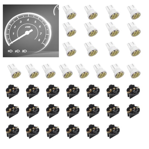 20 Bombillas LED T10 para tablero, luz blanca 12V miniatura 1