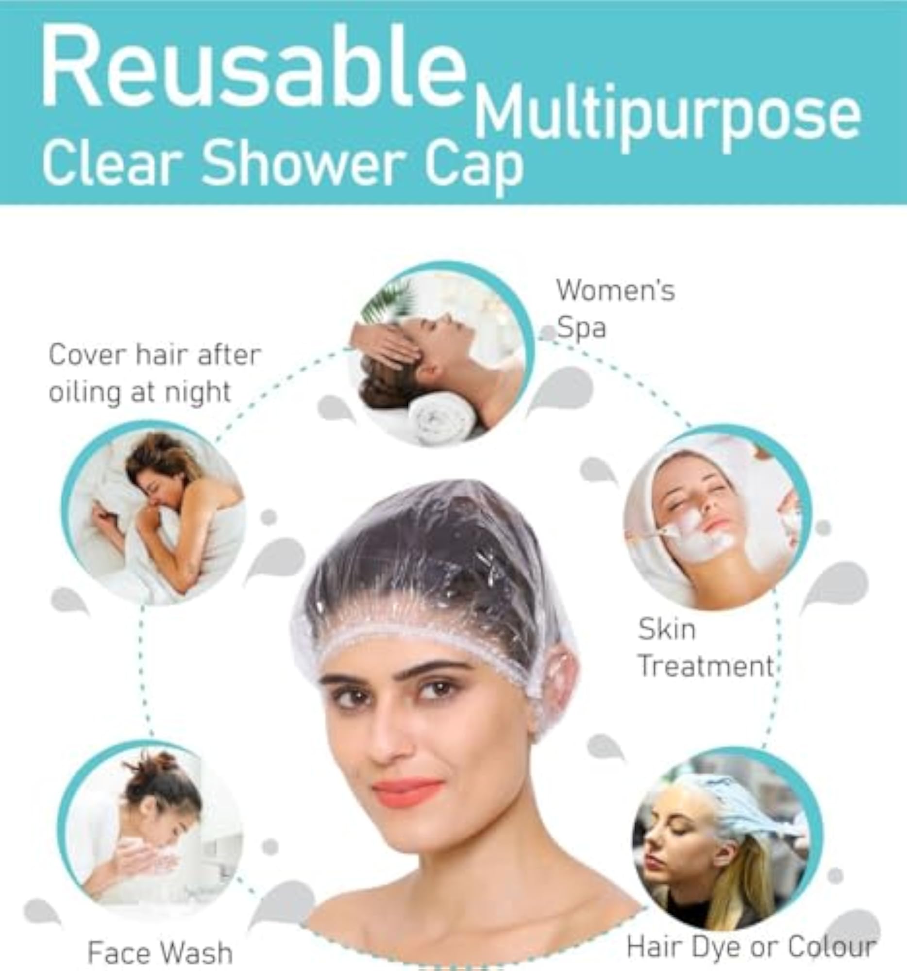 100-Pack Disposable Shower & Utility Caps, Multipurpose Covers