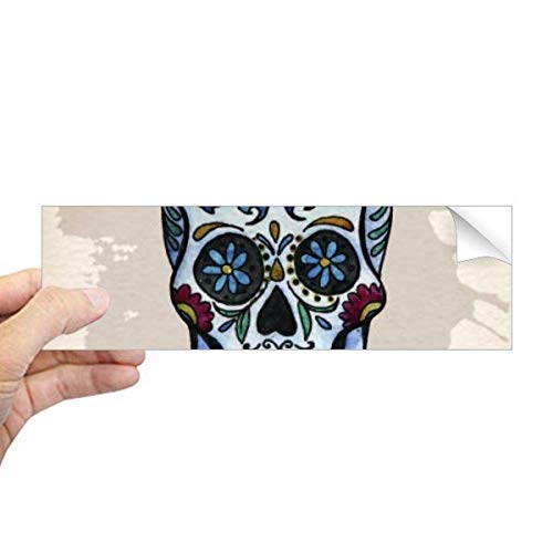 Sticker rectangulaire crâne du Mexique gris DIYthinker pour customisation