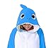 dressfan Animal Shark Onesie Cosplay Costume Christmas Halloween Pajamas for Unisex Adults Teens Kids Blue M