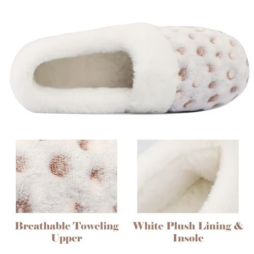 Bigwow Women's Slippers Soft Fuzzy Plush Lined Slip On Loafer with Memory Foam Warm House Slipper Anti-Slip Indoor Outdoor Shoes2