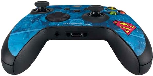 Skinit Decal Gaming Skin Compatible with Xbox Series X Controller - Officially Licensed DC Comics Superman Logo Background Pattern Design