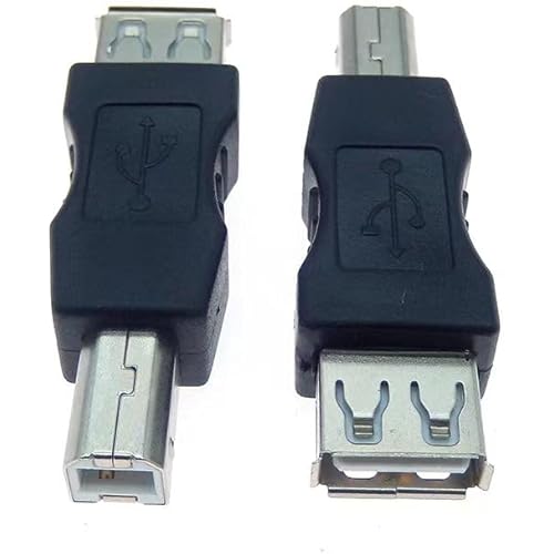USB A to B Adapter USB 2.0 A Female to USB B Male Printer Converter Connector Plug for Printer/Scanner Extender Conenction