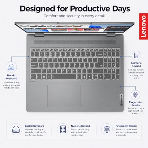 Image of Lenovo IdeaPad 5 2-in-1 Convertible Laptop, AMD Ryzen 7 8845HS Processor, 16 inch WUXGA IPS Touchscreen, 16GB DDR5 RAM, 512GB SSD, Fingerprint Reader, Backlit Keys, Wi-Fi 6, Windows 11 Home, WOWPC USB