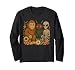 Cute Mothman Alien And Bigfoot Cryptid Friends Floral Art Long Sleeve T-Shirt
